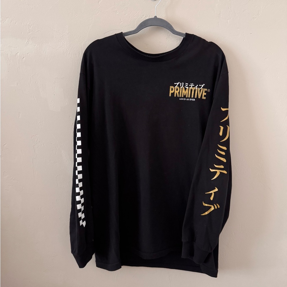 Primitive Skateboarding Black Long Sleeve with Gold and White Accents (L)